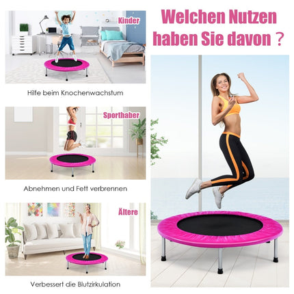 Skládací růžová trampolína 97 cm pro děti, nosnost 150 kg