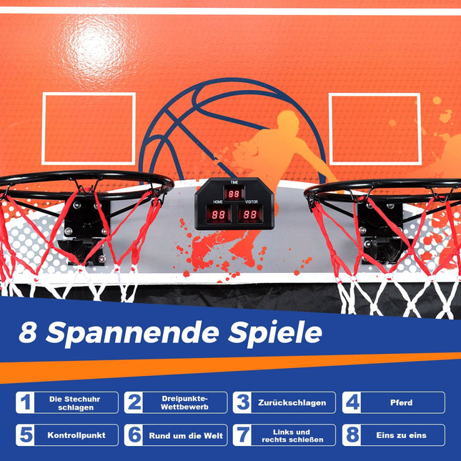 Foldable Arcade Basketball Game with 8 Modes & Scoreboard