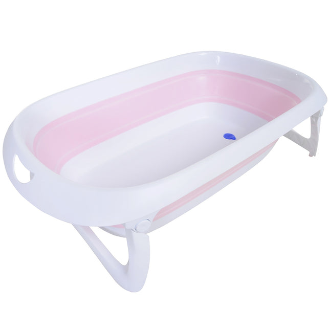 Skládací růžová dětská vanička, ergonomický protiskluzový design