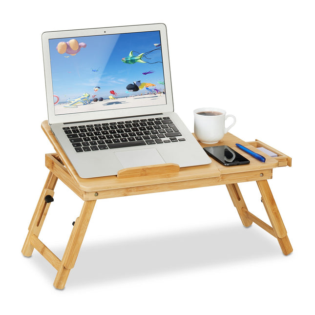 Opvouwbare bamboe laptopstandaard - verstelbaar nachtkastje