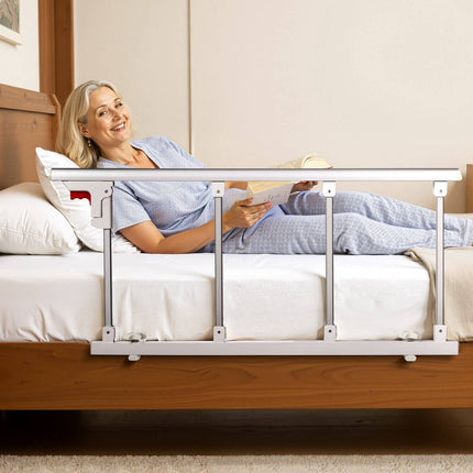 Foldable Bed Rail 97 cm, Adjustable Height, Safety Strap