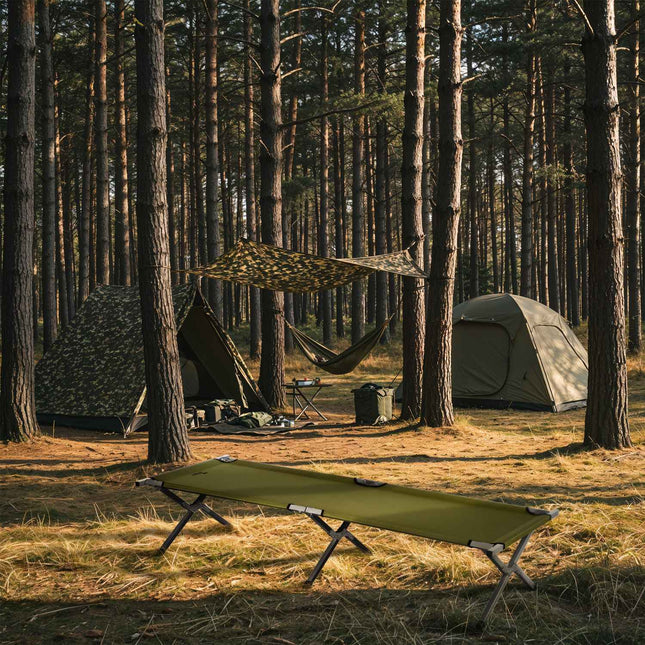 Opvouwbaar veldbed, groen, 200 cm