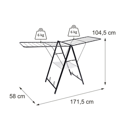 Foldable Clothes Drying Rack with Adjustable Wings