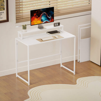 Skládací počítačový stůl se stojanem na monitor, 100 x 48 cm