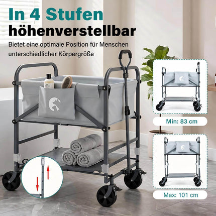 Foldable Dog Bath Cart with Adjustable Height & Wheels