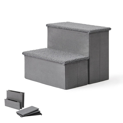 Faltbare Hundetreppe mit Stauraum – Grau, Klein