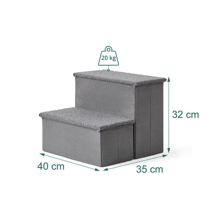 Faltbare Hundetreppe mit Stauraum – Grau, Klein