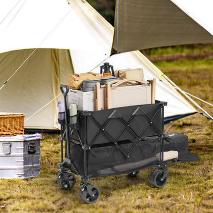 Foldable Double Decker Wagon Cart, 400L, All-Terrain Wheels