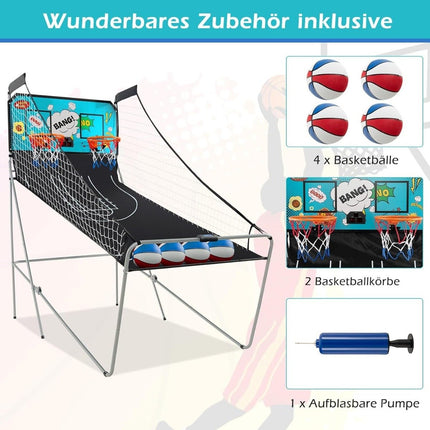 Foldable Electronic Basketball Arcade Game with 8 Modes