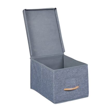 Skládací látkové úložné boxy s víkem, sada 2 ks