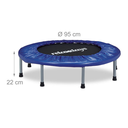 Skládací fitness trampolína, modro-černá, pokojová trampolína na cvičení