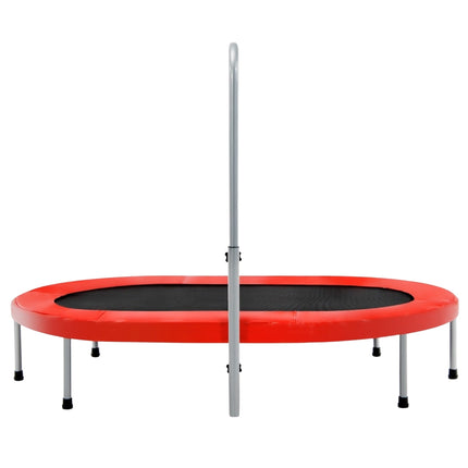 Skládací fitness trampolína s nastavitelným madlem, červená, nosnost 150kg