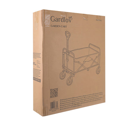 Foldable Garden Cart, 90L Capacity, 100kg Load, 4 Wheels