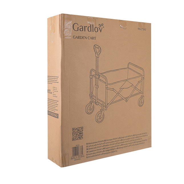Opvouwbare tuinkar, 90 liter inhoud, 100 kg draagvermogen, 4 wielen