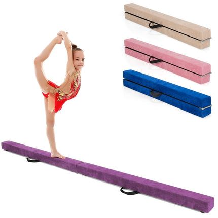 Skládací gymnastická kladina, 210cm, protiskluzová, fialová