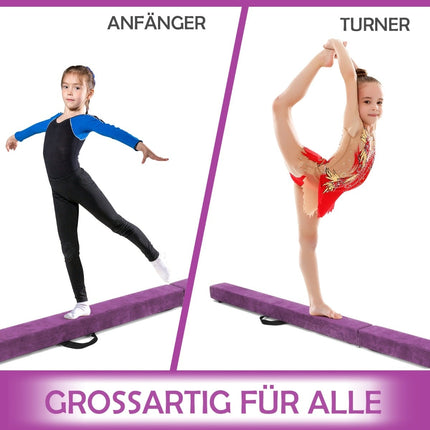 Skládací gymnastická kladina, 210cm, protiskluzová, fialová