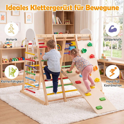 Foldable Indoor Jungle Gym for Kids with Swing & Monkey Bars
