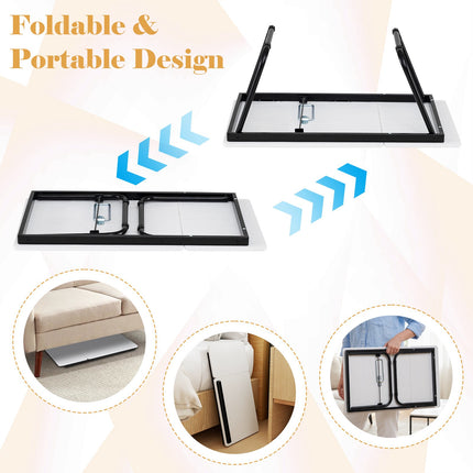 Foldable Laptop Table with Adjustable Angles, MDF & Metal
