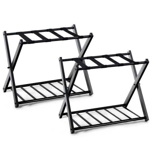 Opvouwbaar metalen bagagerek met plank, zwart, draagvermogen 60 kg