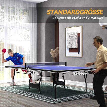Foldable Mid-Size Table Tennis Table with Net & Balls