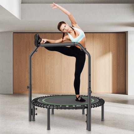 Foldable Mini Trampoline, 40 Inch, 330 lb, Adjustable Handle