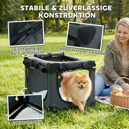 Foldable Pet Carrier, 600D Oxford, 60x42x43 cm