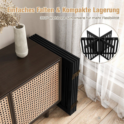 Skládací zábrana pro mazlíčky – 4 panely, MDF, 203 x 60 cm, hnědá