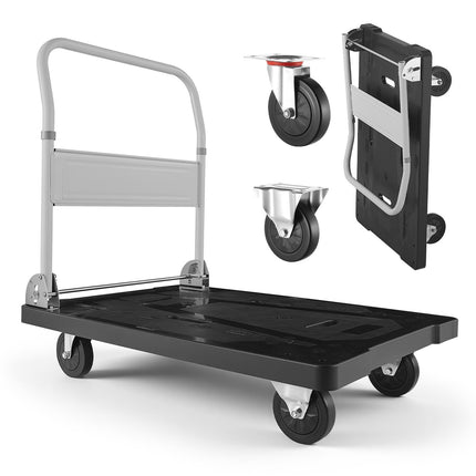 Foldable Platform Truck Cart, 660 lb, 5 in PU Wheels