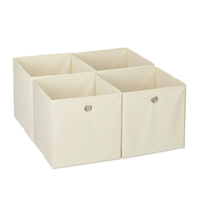 Opvouwbare opbergmanden, set van 4, stoffen organizers