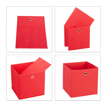 Foldable Shelf Storage Baskets, Set of 4 with Grip Holes