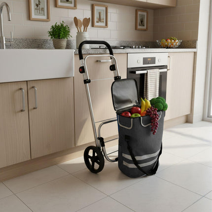 Skládací nákupní vozík, 45L, chladicí taška, nosnost 35kg