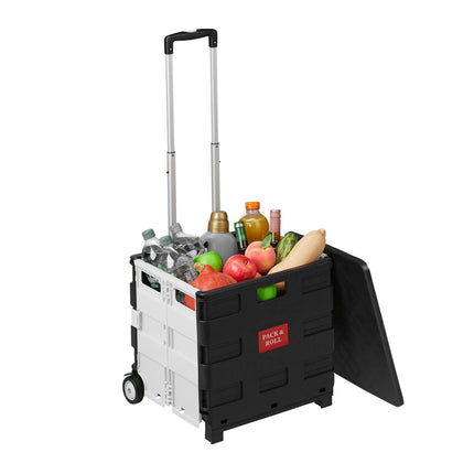 Skládací nákupní vozík, objem 50L, bílá