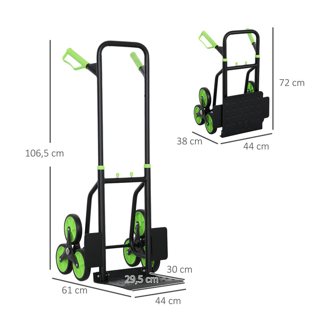 Opvouwbare trapbeklimwagen, stalen frame, draagvermogen 120 kg