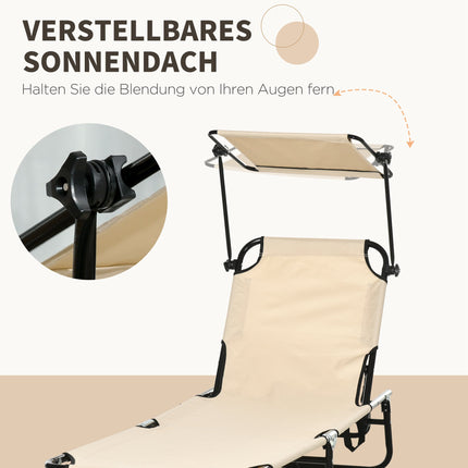 Skládací sada lehátek se stříškou – 5 poloh opěradla