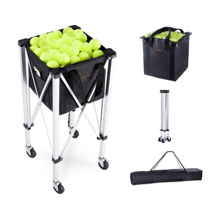 Foldable Tennis Ball Cart, 180-Ball, Wheels, Aluminum