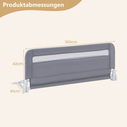 Skládací zábrana na postel pro batolata, 100 cm, pratelný potah