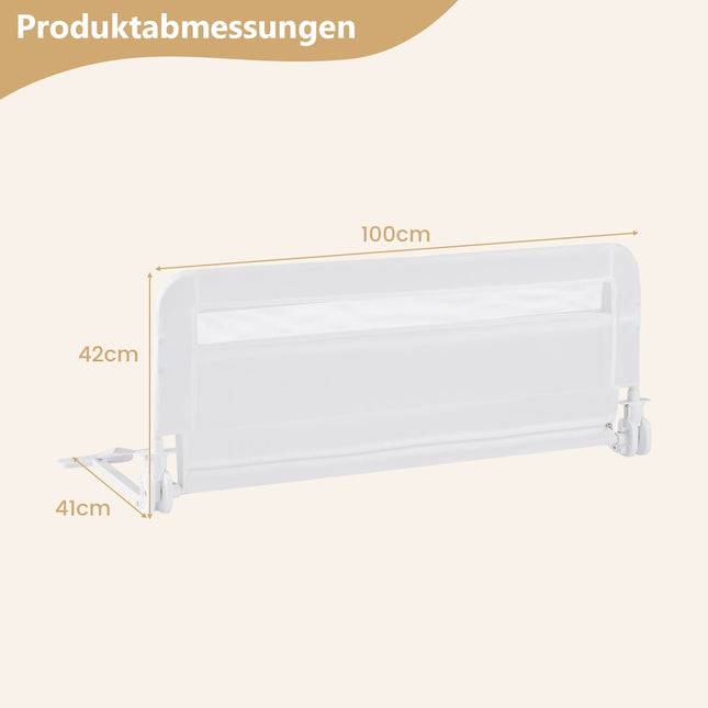 Skládací zábrana na postel pro batolata, 100 cm, pratelný potah