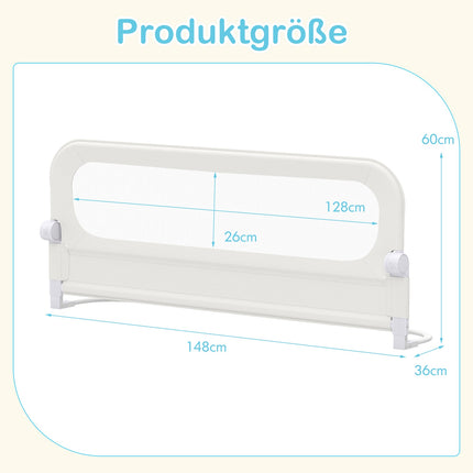 Skládací zábrana na postel pro batolata se snímatelným potahem, 148 cm