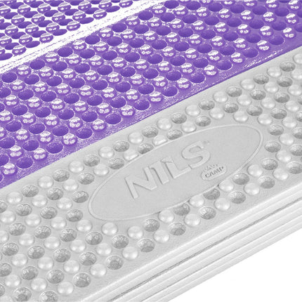 Skládací turistická karimatka s hliníkovým okrajem, 195cm, fialová
