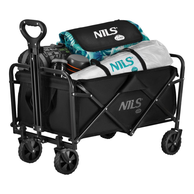 Opvouwbare toeristentrolley, zwart, 70 liter inhoud, 600D-stof
