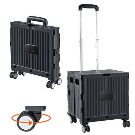 Foldable Utility Cart, 110 lb Capacity, 4 Swivel Wheels