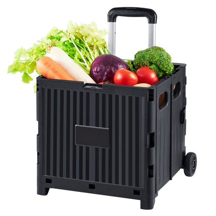 Foldable Utility Cart, 80 lb Capacity, 2-Wheel, Black