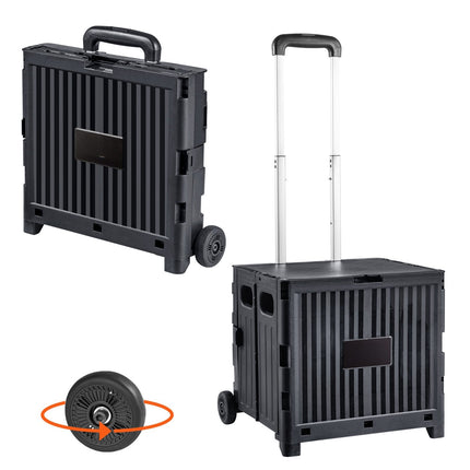 Foldable Utility Cart, 80 lb Capacity, 2-Wheel, Black