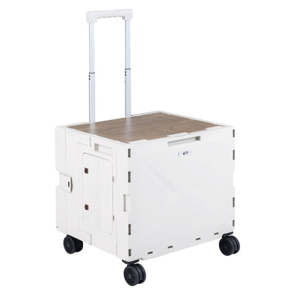 Foldable Utility Cart with Cup Holder, Adjustable Handle