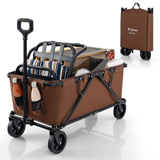 Skládací přepravní vozík s nastavitelnou rukojetí, objem 170L