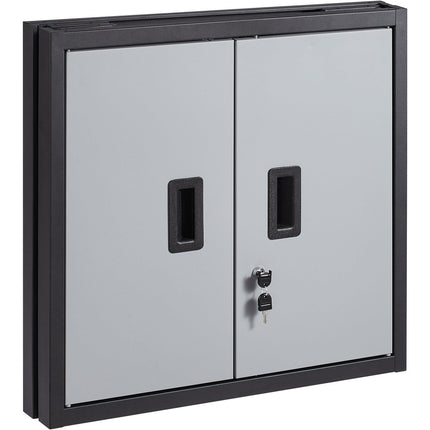 Foldable Wall-Mounted Metal Cabinet, Lockable, 26 In