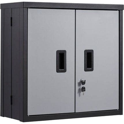 Foldable Wall-Mounted Metal Cabinet, Lockable, 26 In