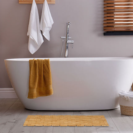 Foldable bamboo bath mat