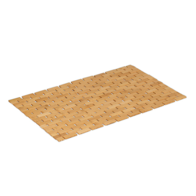 Foldable bamboo bath mat