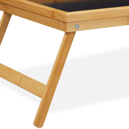 Foldable bamboo bed tray